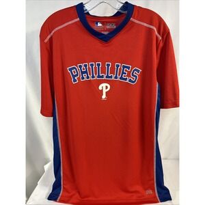 Men's MLB TX3 Cool Philadelphia Phillies Red Graphic Logo SS Shirt EXLarge XL